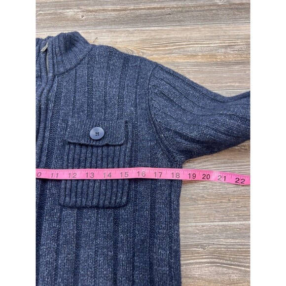 Merrell Sweater Men’s L Wool Blend Ribbed Full Zip Chunky Knit Cabincore Urban - Picture 7 of 14